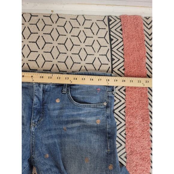 PILCRO POLKA DOT METALLIC HYPHEN STRAIGHT LEG JEANS, SZ 31 - Picture 12 of 15